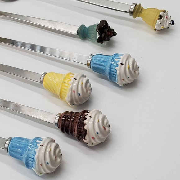 Pottery Barn Outlet Milkshake Ceramic Glass (6) & Spoons (6) - Picture 12 of 16